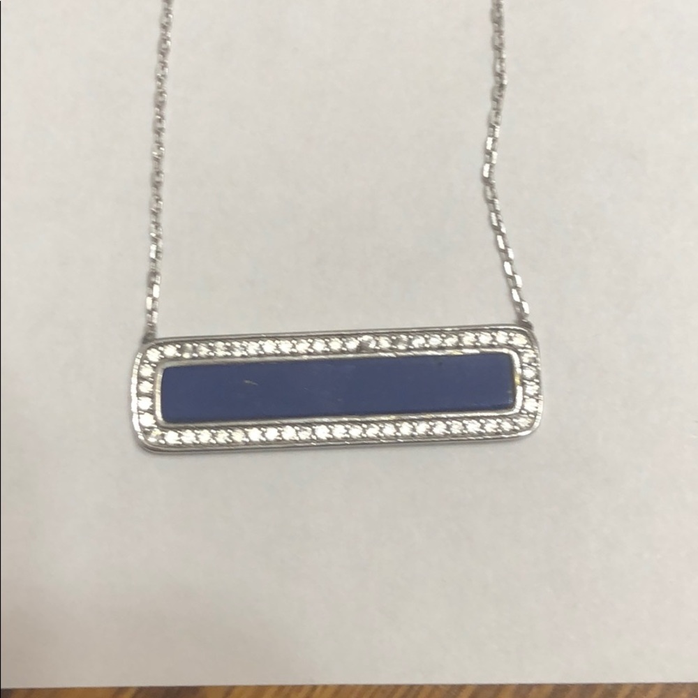Sapphire and diamond Silver necklaces.